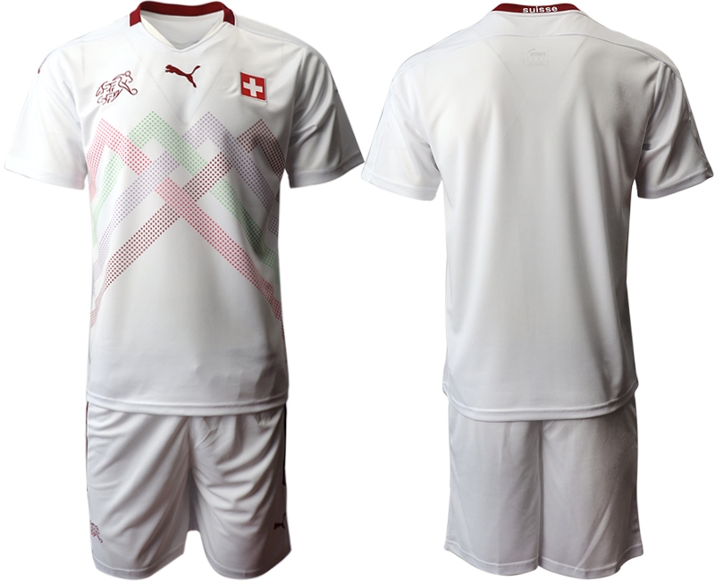 Men 2021 European Cup Switzerland away white Soccer Jersey->northern ireland jersey->Soccer Country Jersey